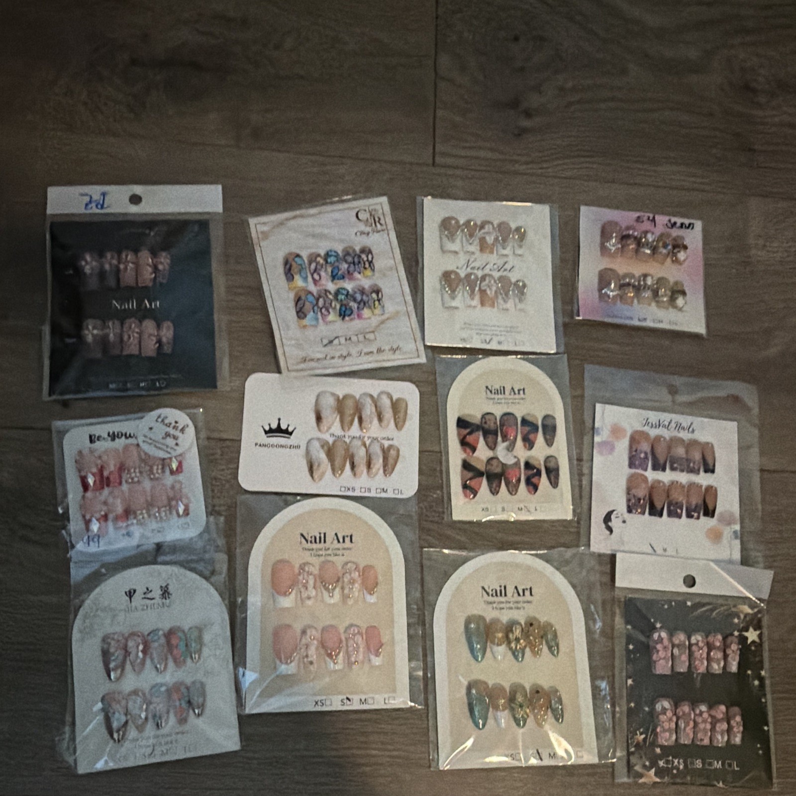 Press-On Nails Lot Assorted Multicolor Premium sets size S 30 pieces