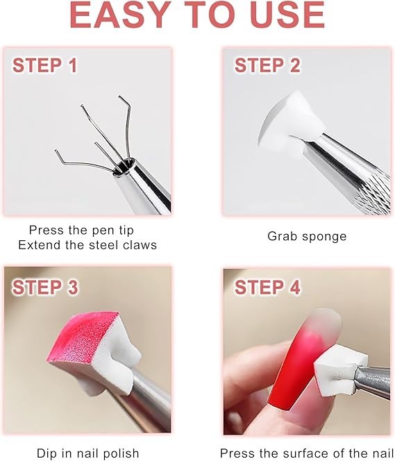 100Pcs Soft Nail Art Sponges Nail Brush for Nail Art Design US STOCK