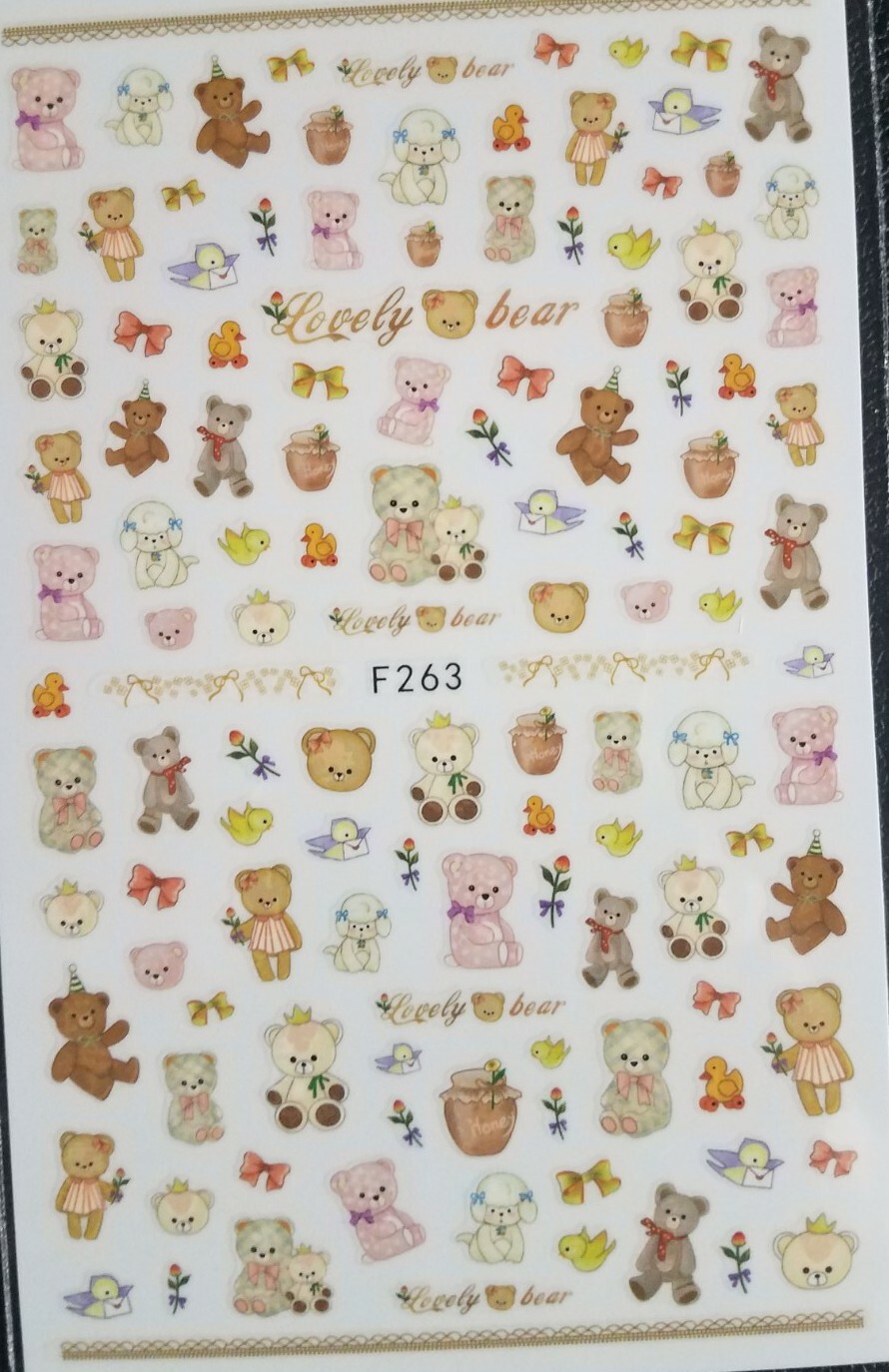 Teddy Bear Nail Stickers