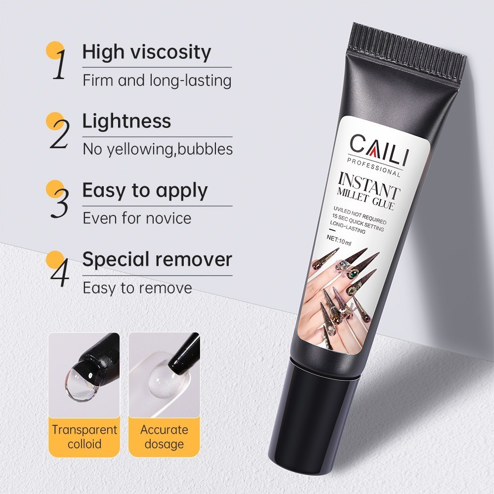10g Press On Nail Glue + Remover Strong Hold Quick Dry False Nails Kit