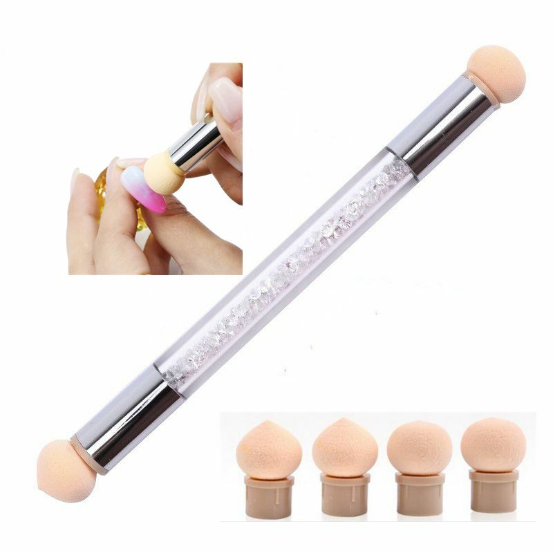 Nail Art Brush 4 Replaceable Sponge Double Head Durable Newest Style Ombre