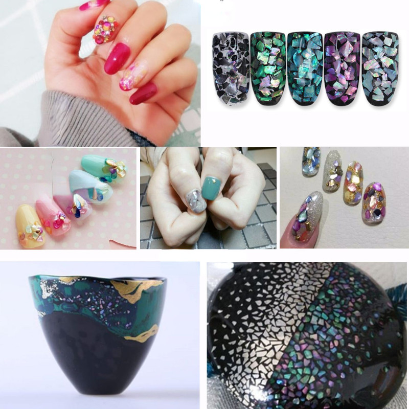 10g Abalone Shell Flakes Irregular Shell Slices for Nail Art Supplies DIY