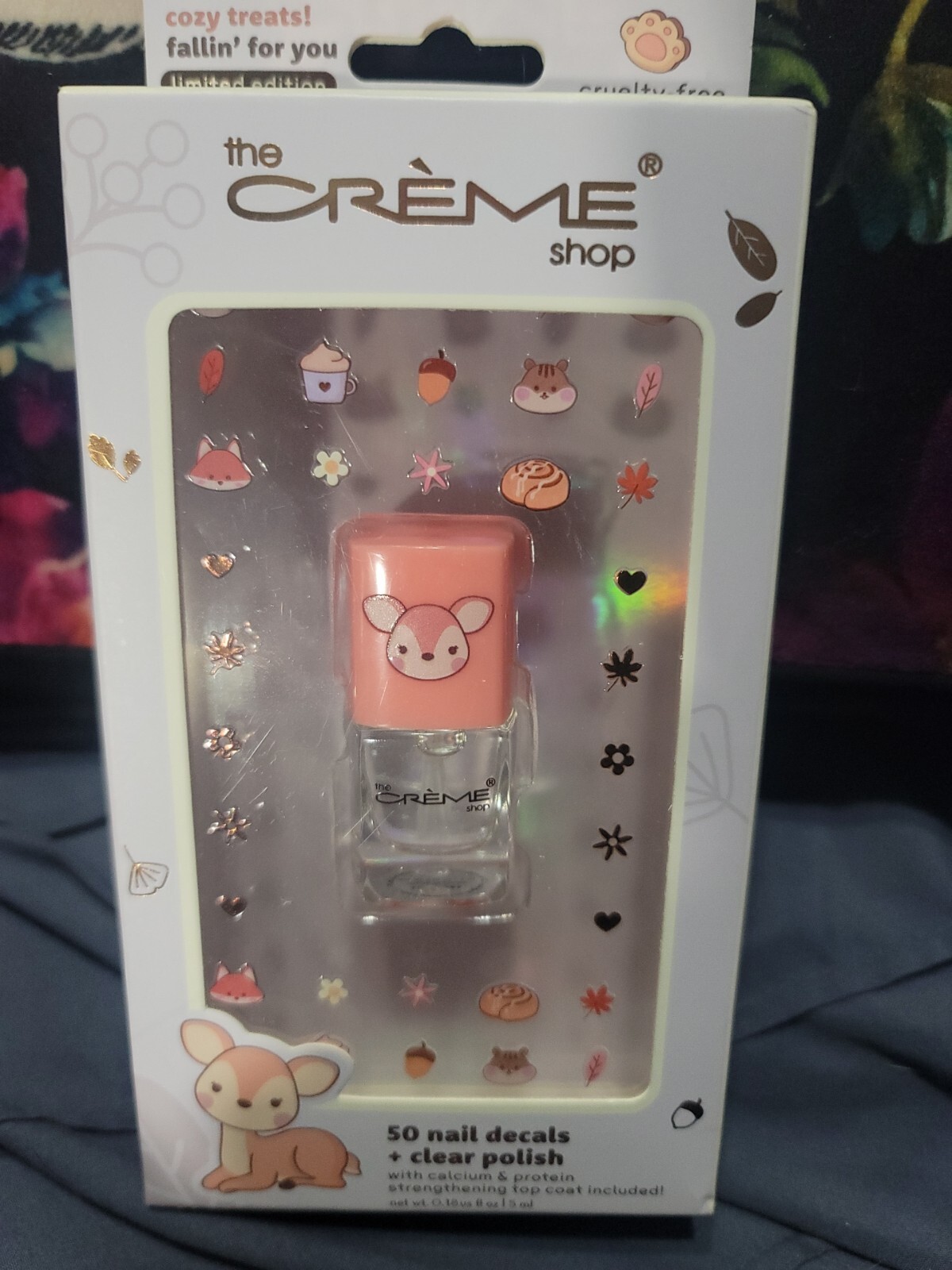 The Crème Shop Cozy Treats Easy to Apply Supercute 50 Nail Decals + Clear Polish