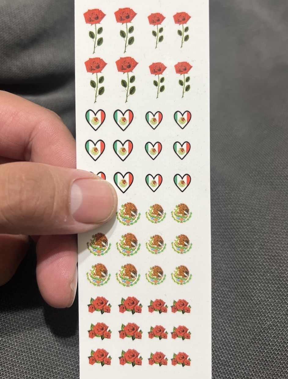 Nail Decals Mexican Roses Hispanic Mexico Flag Water Slide Decals