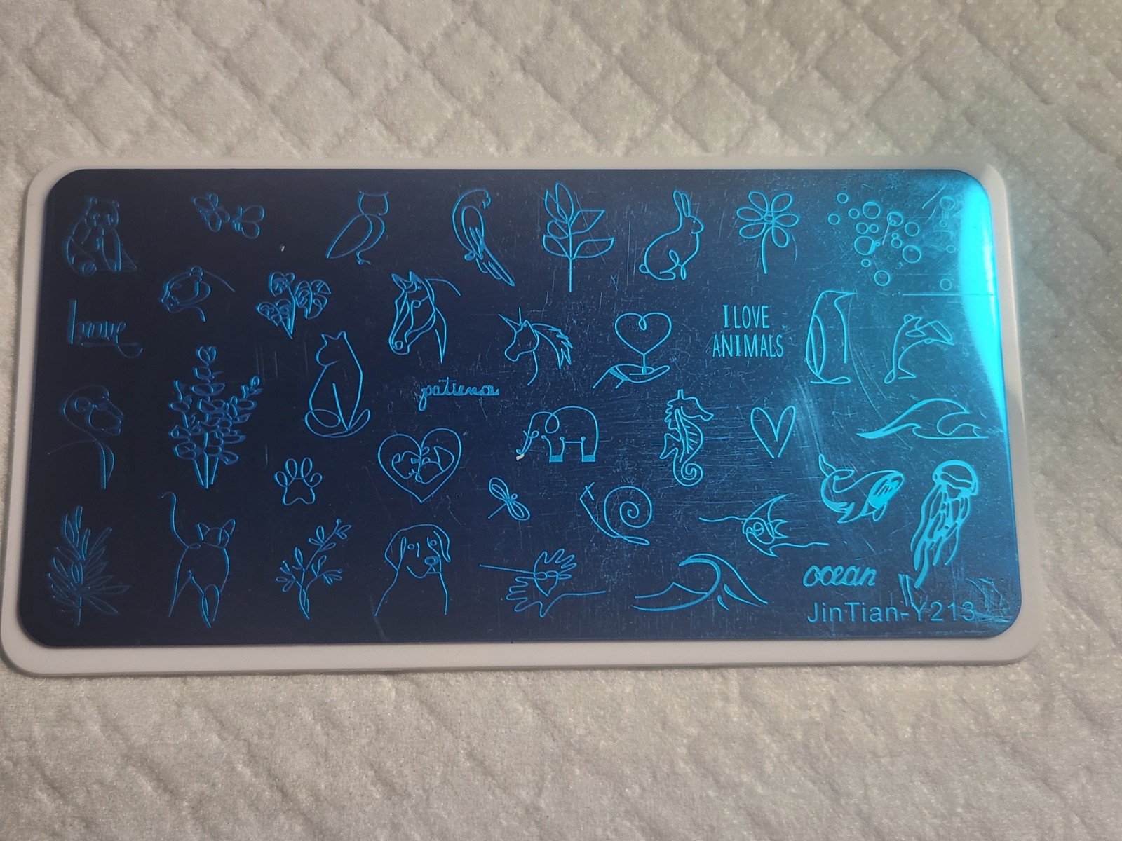 Nail Stamping Plate -JinTian Y-213 – Line Animals – New