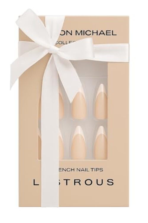 French Tip Press-On Nails, False Nails, Fake Nails, Natural, Semi-Transparent,