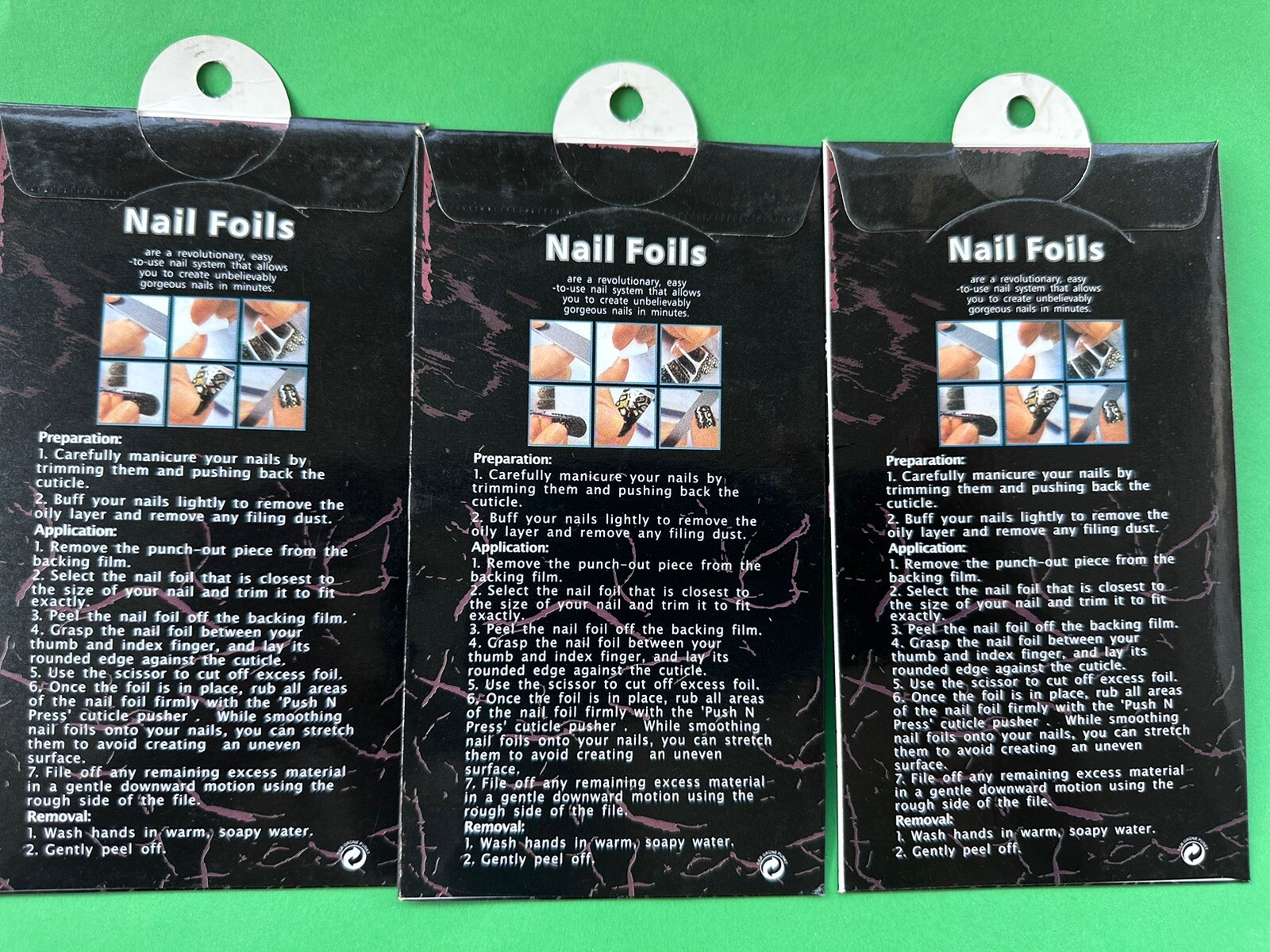 3 Multicolor 16 Patch In a Pack Nail Stickers Full Nail Wraps Strips Brand New.