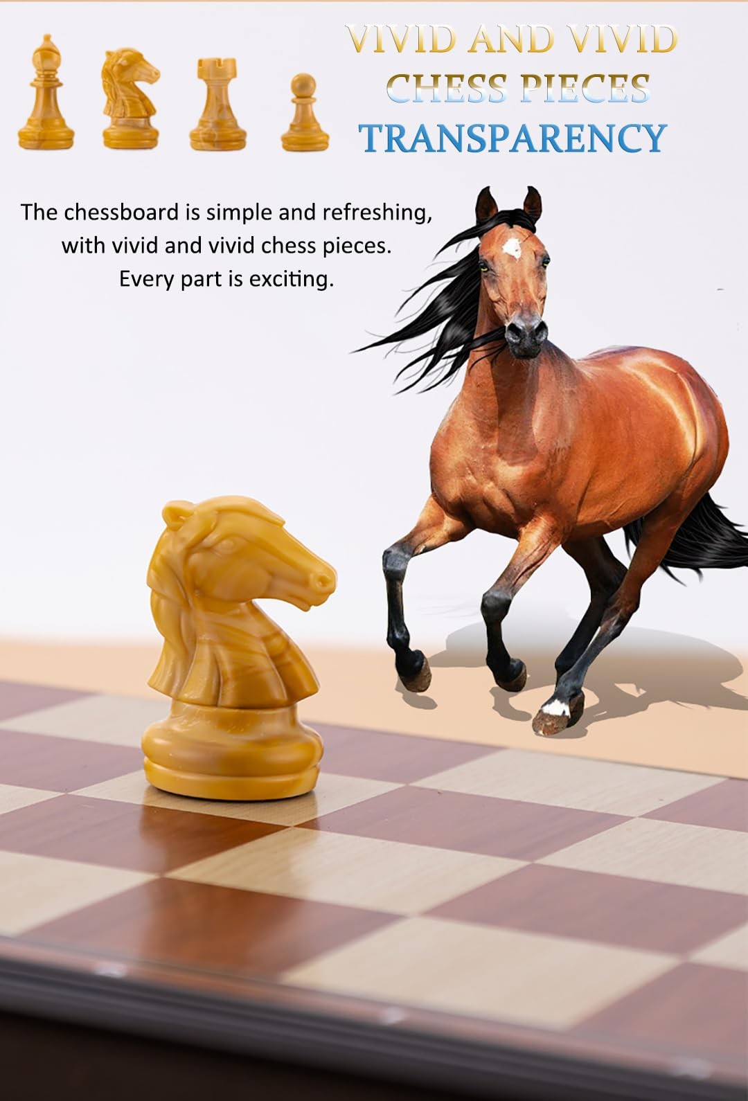 Chess Sets Magnetic Board Games – 11.8 11.8×11.8 inches, Black, White, Brown