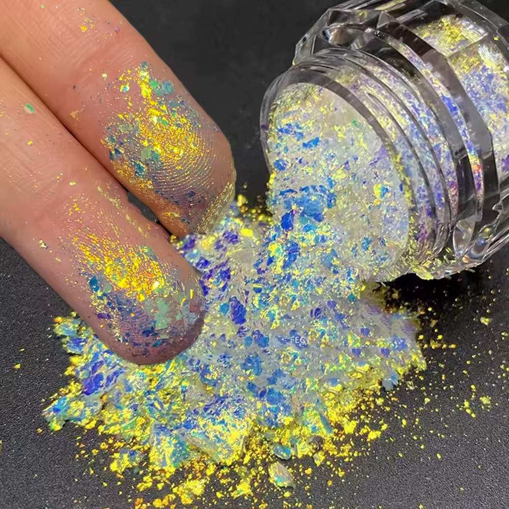 0.1g Aurora Chameleon Nail Flakes Holographic Chrome Pigment for Nail Art