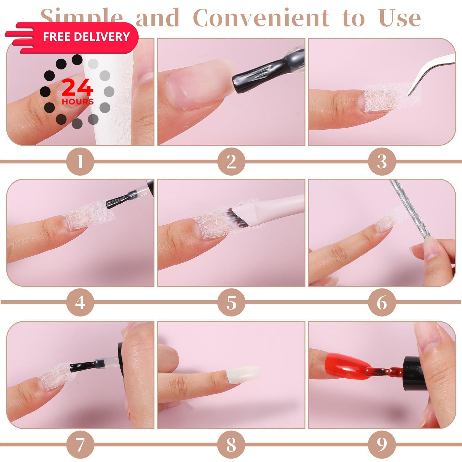 YBEATY 151 PCS Silk Nail Extension Wrap Kit 3.15 × 1.57 × 0.04 Inch, White