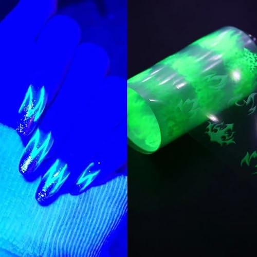 10 Sheets Noctilucent Nail Foil Fluorescent Frame Nail Stickers Nail Style 6