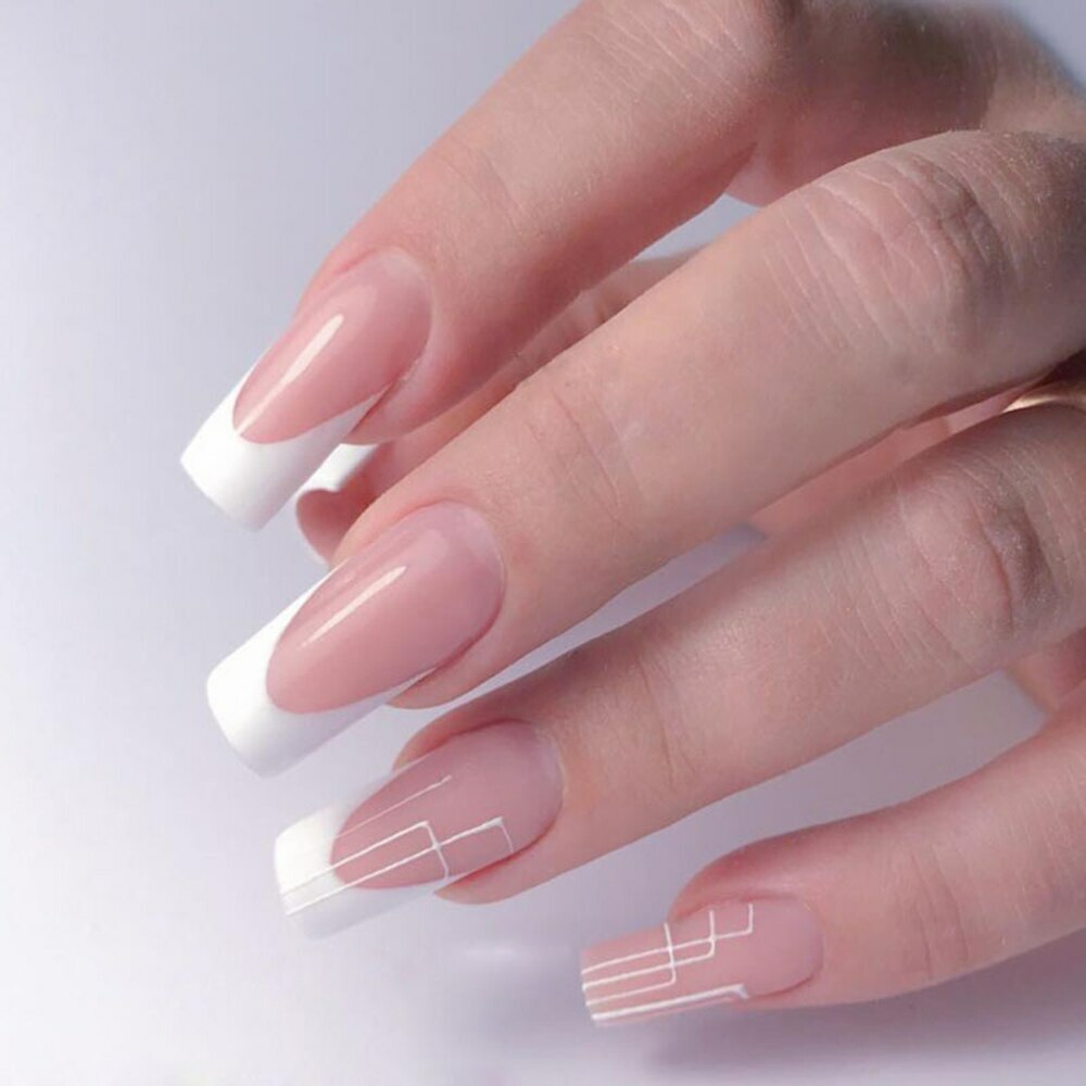 120un French Almond Dual Fake Nail Form Poly Gel System Acrylic DIY UV Art Mold