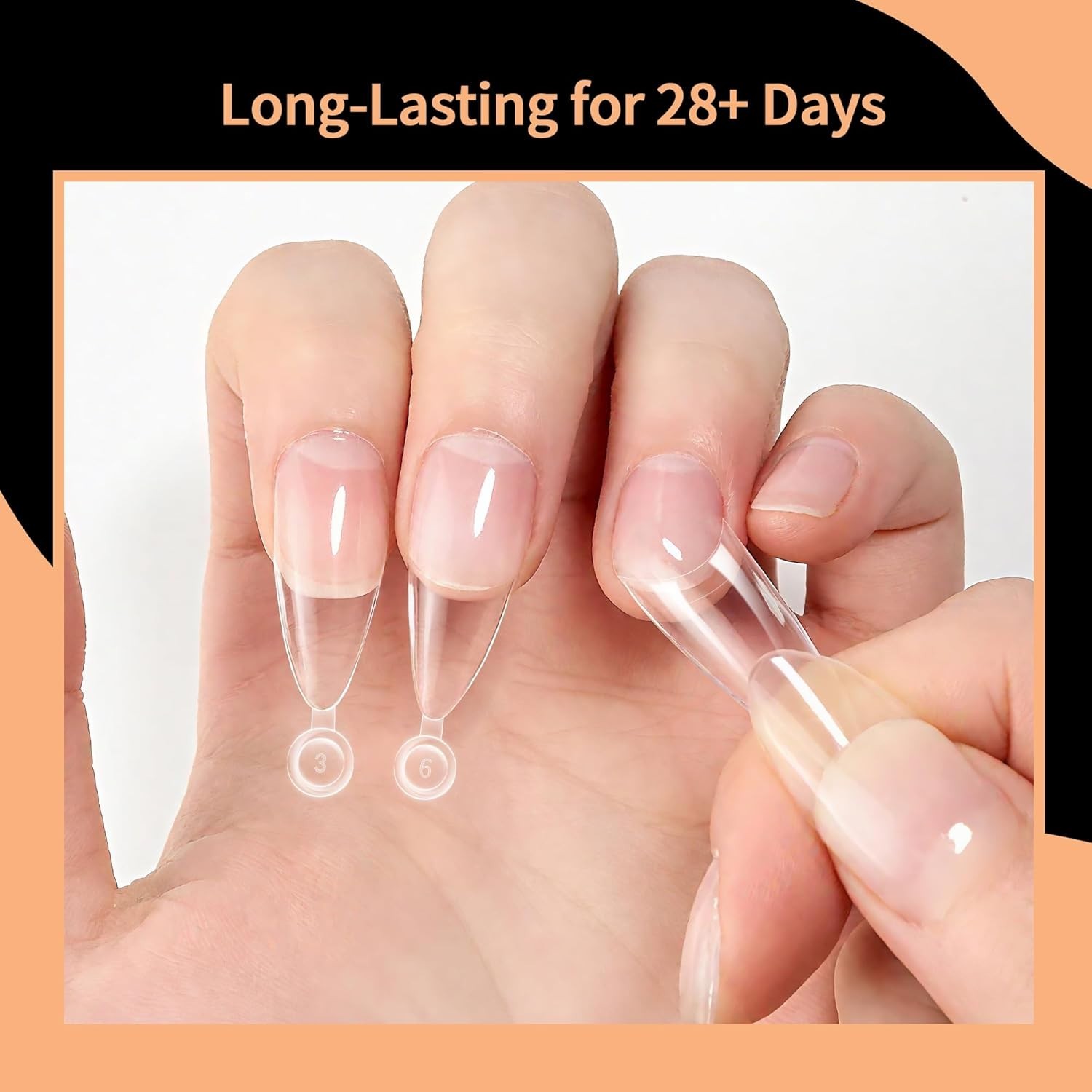 Luxury Clear Almond Nail Tips: 300PCS Soft Gel Press-Ons for Nail Art Lovers