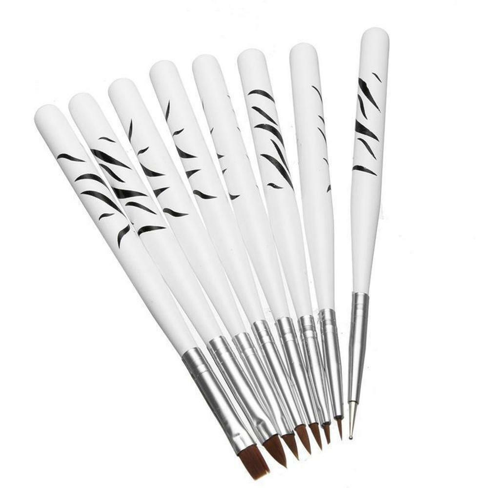 1Set/8Pcs UV Gel Nail Art Brush Polish Painting Pen Brush For Manicure