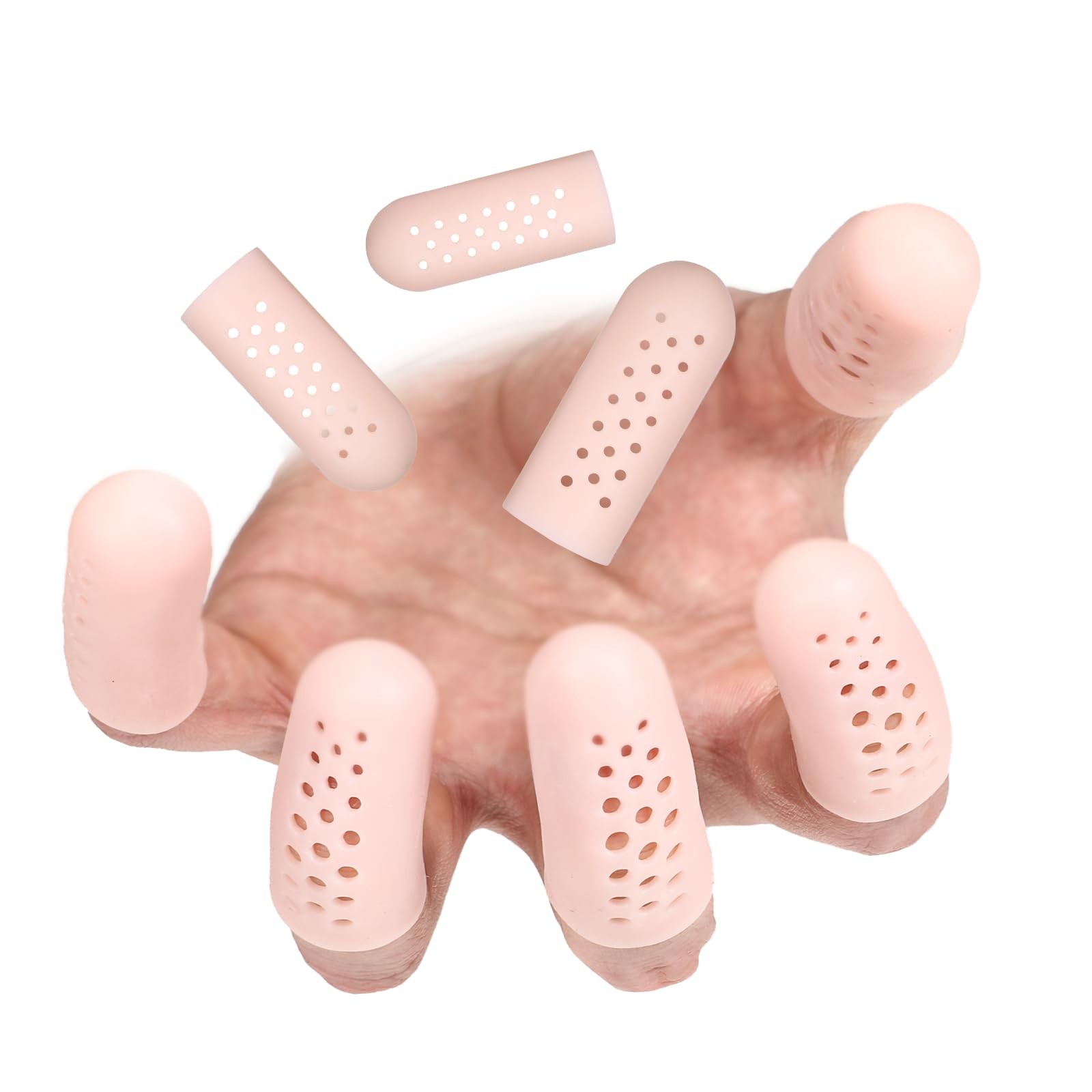12 Pcs Gel Finger Cots with Air Holes, Breathable Silicone Finger Protectors …