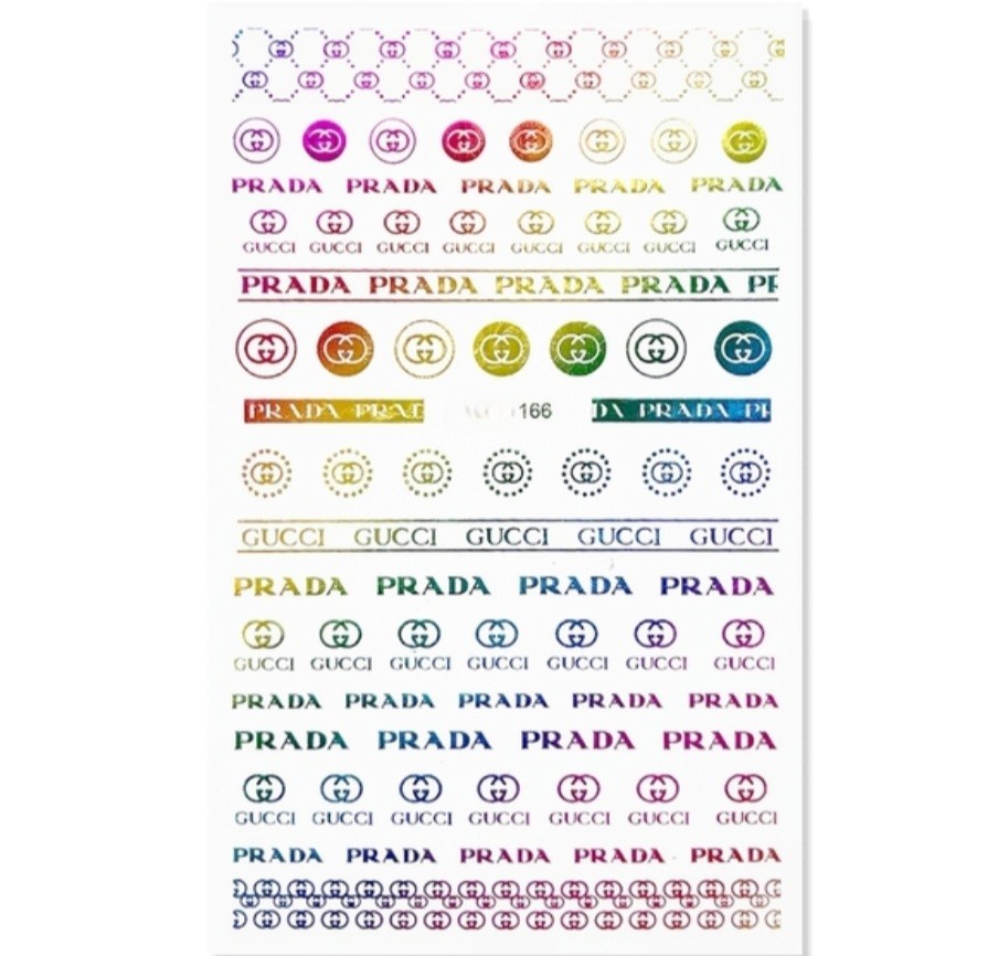 NWT NAIL ART DESIGN SELF-SEAL STICKERS HOLOGRAPHIC RAINBOW N°166!