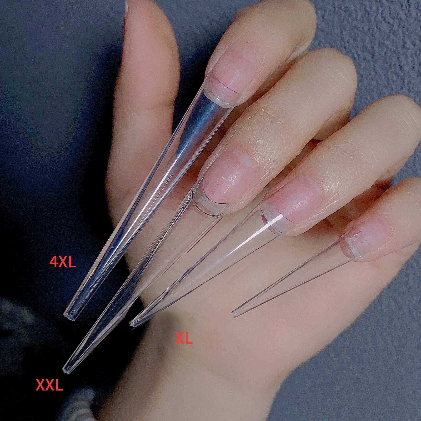 XL~XXXL False Nail Tips C Curve Stiletto Half Cover Fake Nails Finge 300/500Pcs