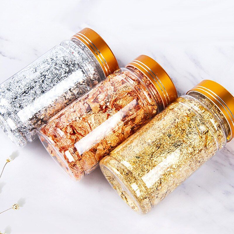 3/4/5/10g Shiny Gold Leaf Flakes Sequin Glitter Confetti For Painting / Nail Art