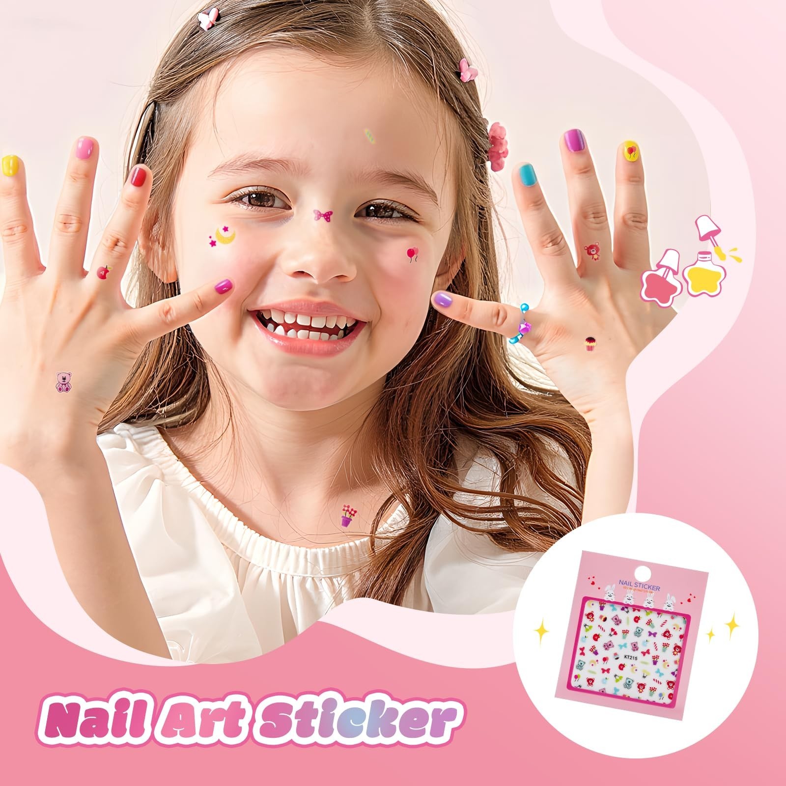 Easter Gifts Kids Nail Polish Set, 12X5ml Non-Toxic Peel-Off Quick Dry Nail P…