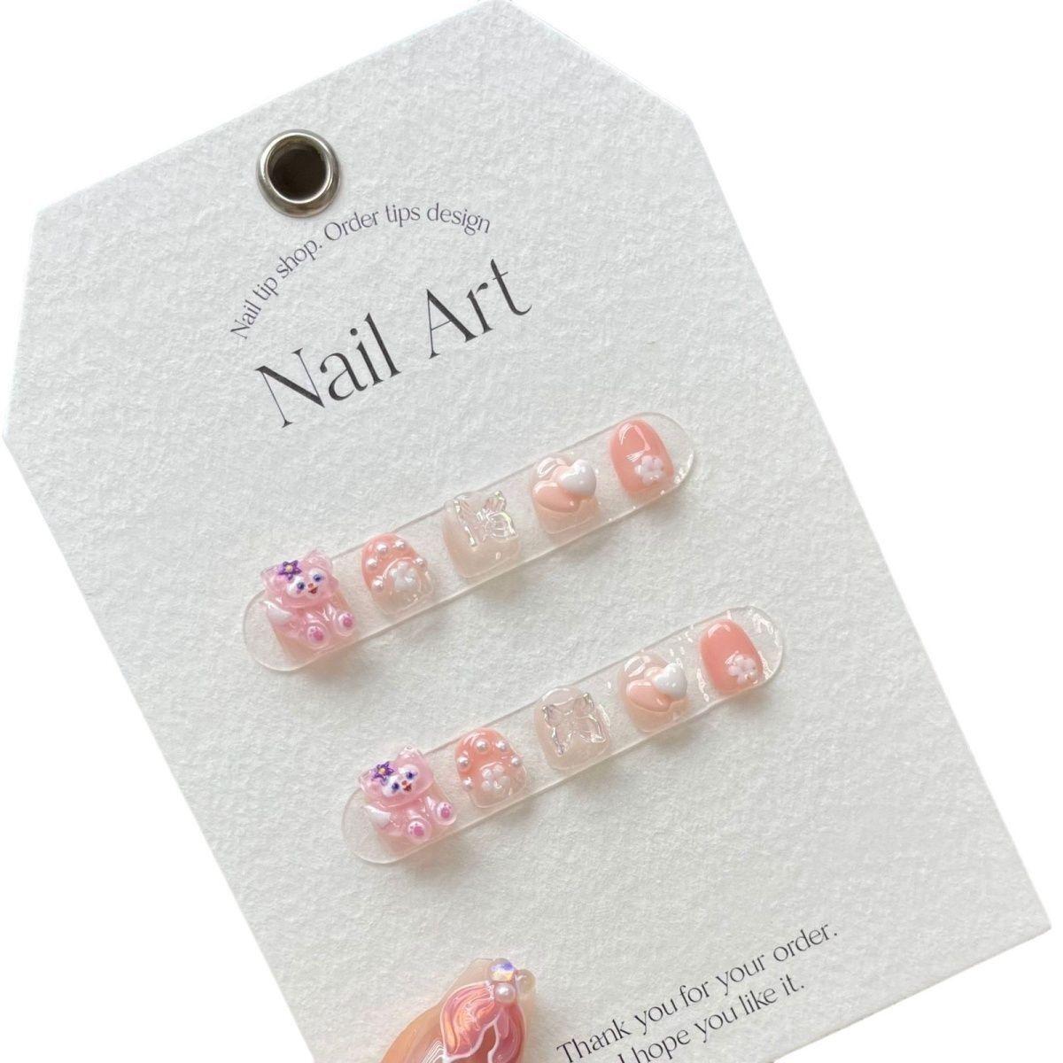 1 set Cute wearable and reusable nail art for children (leave note for size )