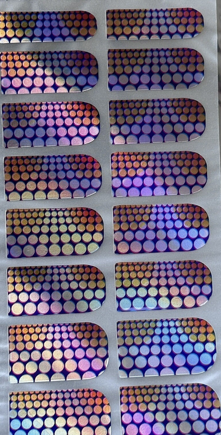 3 Multicolor 16 Patch In a Pack Nail Stickers Full Nail Wraps Strips Brand New.