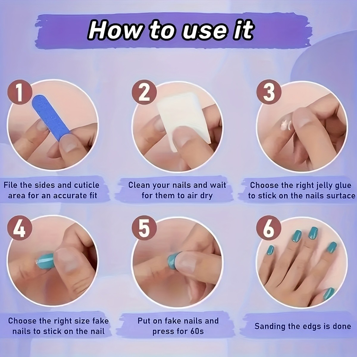 120 Wearable Nail Blends, Multiple Patterns and Shapes, Detachable Fake Nails