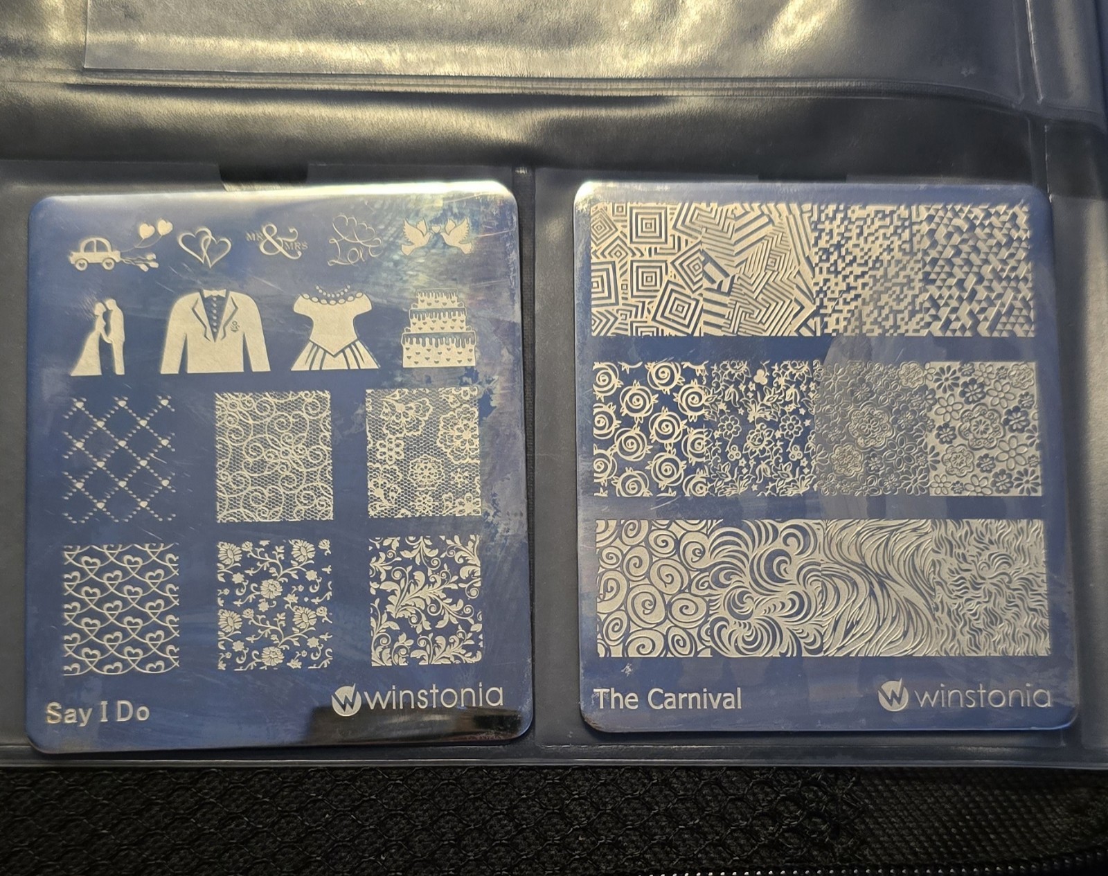 Wistonia Bundle Nail Stamp Plate Organizer Binder With Plates Lot USED