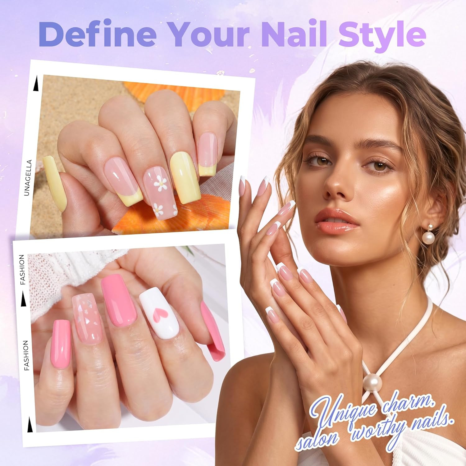 Medium Square Nail Tips: 450PCS Medium Fake Acrylic Gel Nail Tips 15 Sizes Soft