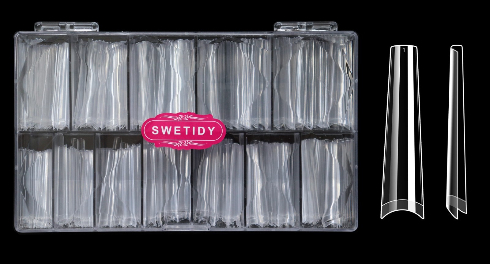 3XL Long Square Nail Tips – 360PCS Clear Half Cover Acrylic Nails, 12 Sizes, DIY