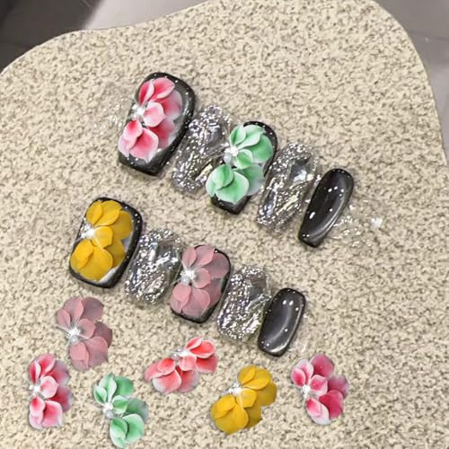 12pcs Simulation Flower for Nails 3D Flower Nail Charms Acrylic Nail Art