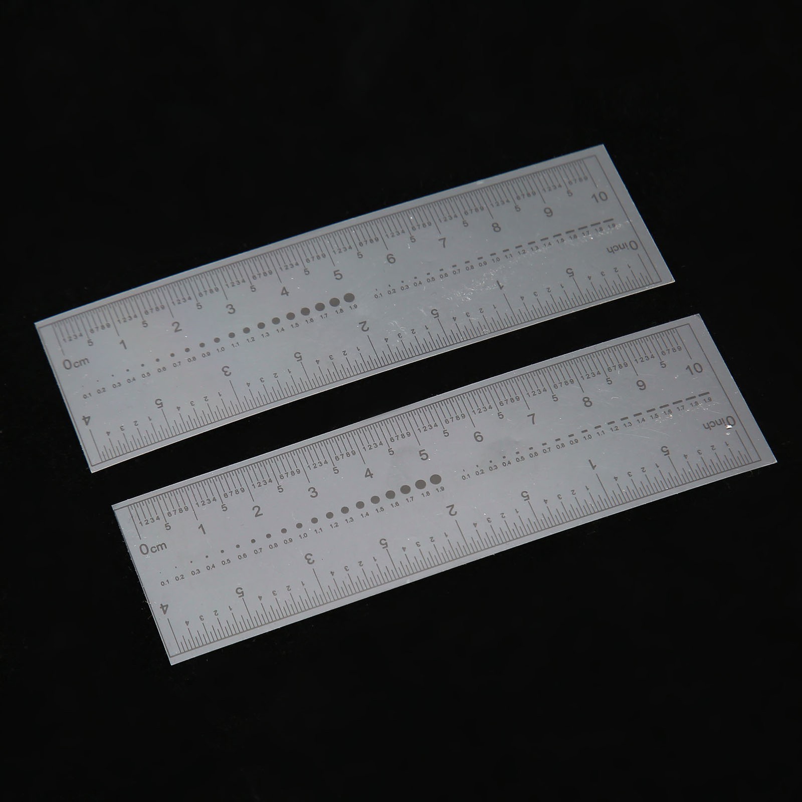 PVC 10PCS Fake Nails Measuring Ruler Transparent Art