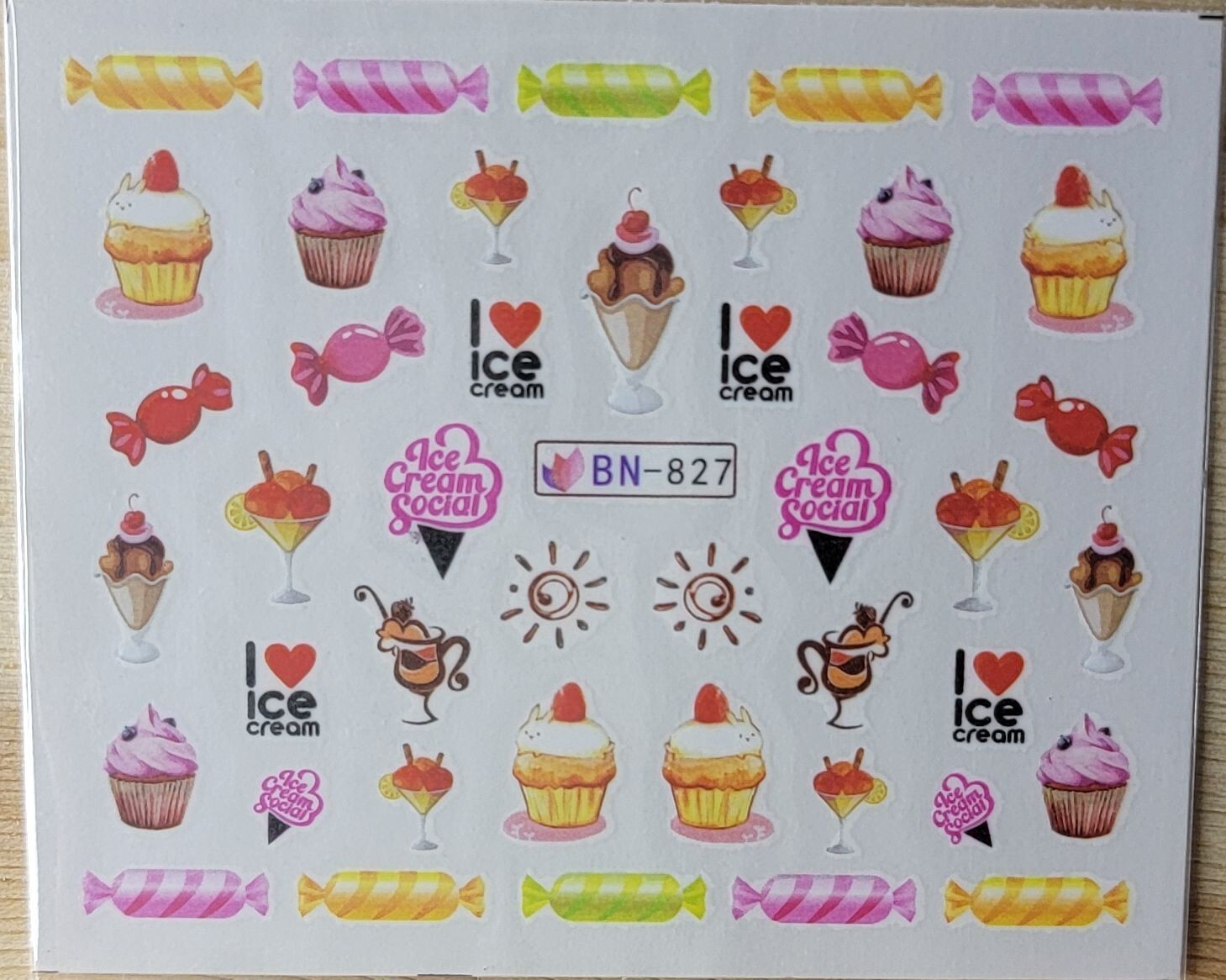 Nail Art Decal Stickers – Desserts – Ships from U.S. BN-827