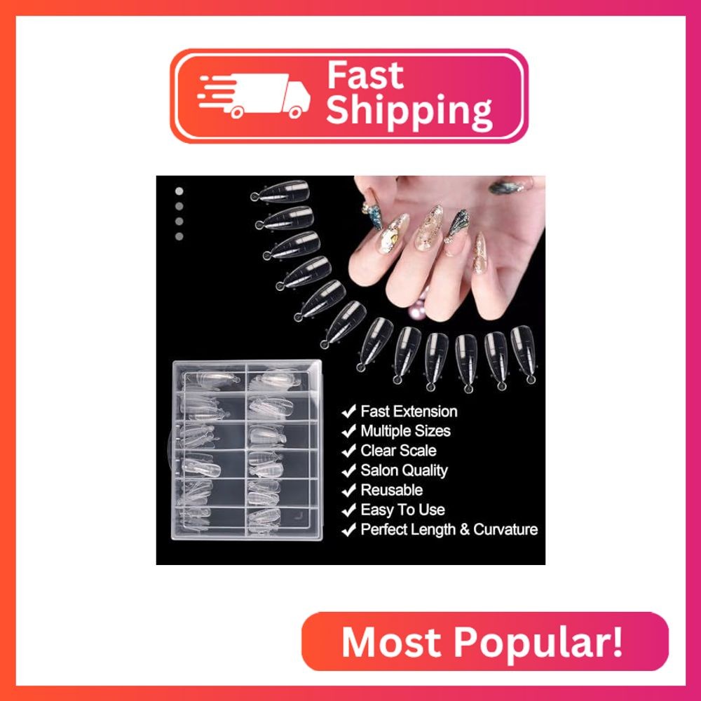 siyuwuro 120Pcs Dual Nail Forms Poly Extension Gel Nails Full Cover Nail Tip Bui