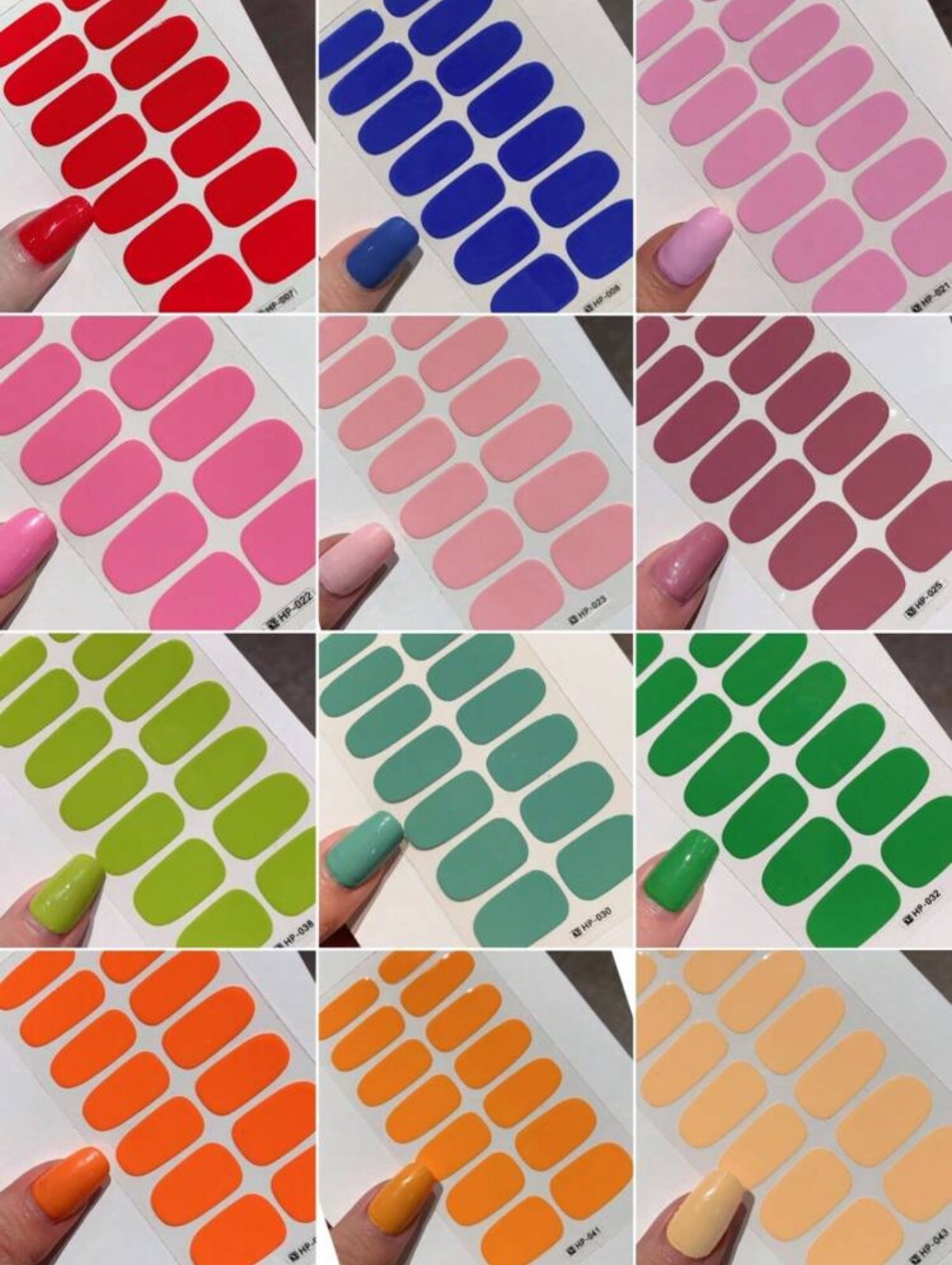 Gel Nail Wraps No Lamp Needed Full Cover Summer Nail Art Stickers Pink Red DIY
