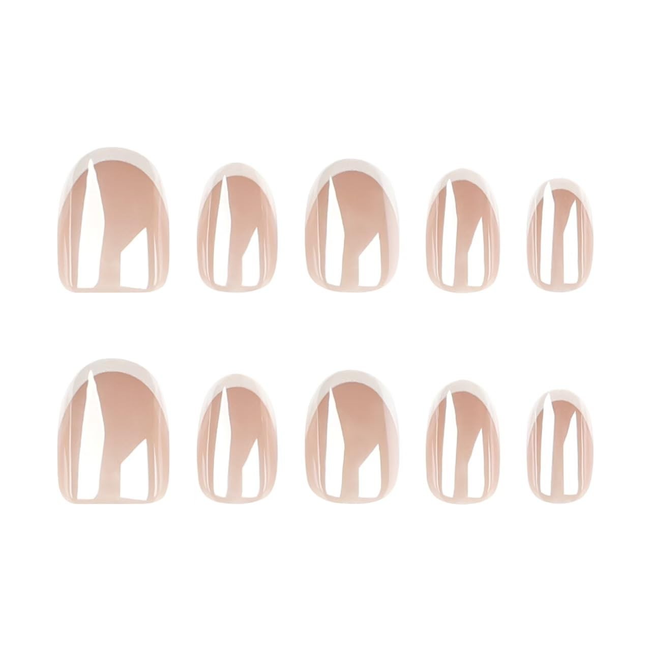 30Pcs Chrome Press on Nails Short Almond Fake 24 Fl Oz (Pack of 1) Style04