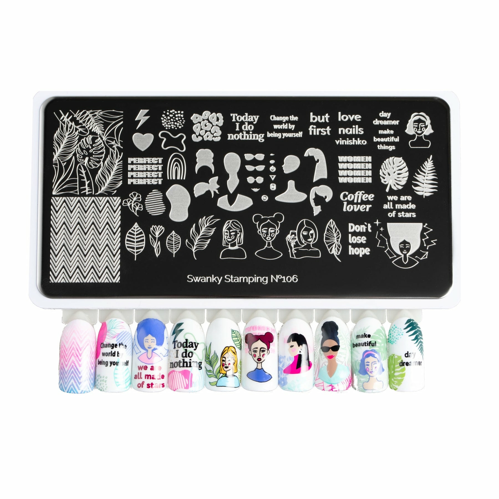Swanky Stamping Woman Nail Stamping Plates 106