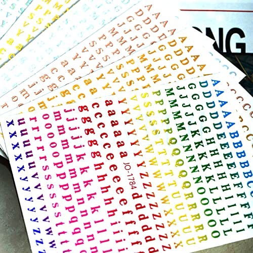 12 Colors Nail Art Stickers, 3D English Self-Adhesive Sticker Design, Letters