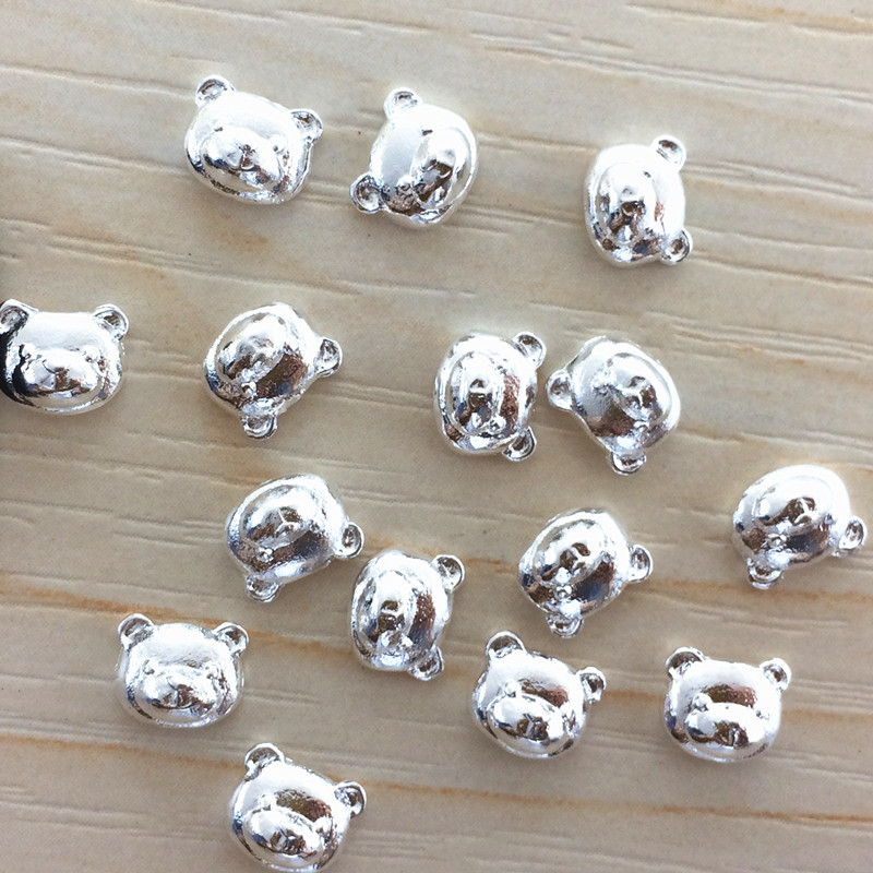20pcs New 3D Nail Art Gold/Silver/Grey Bear Metal Alloy Cute Charms Decorations