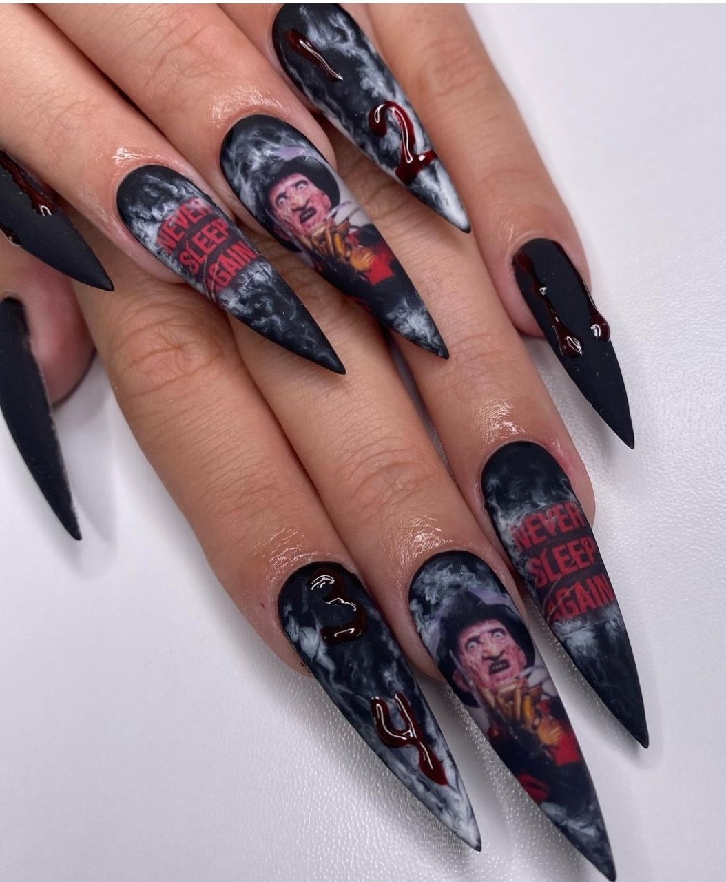 Freddy k Nightmare on elm Halloween Nail decals Waterslide scary movie Nail art
