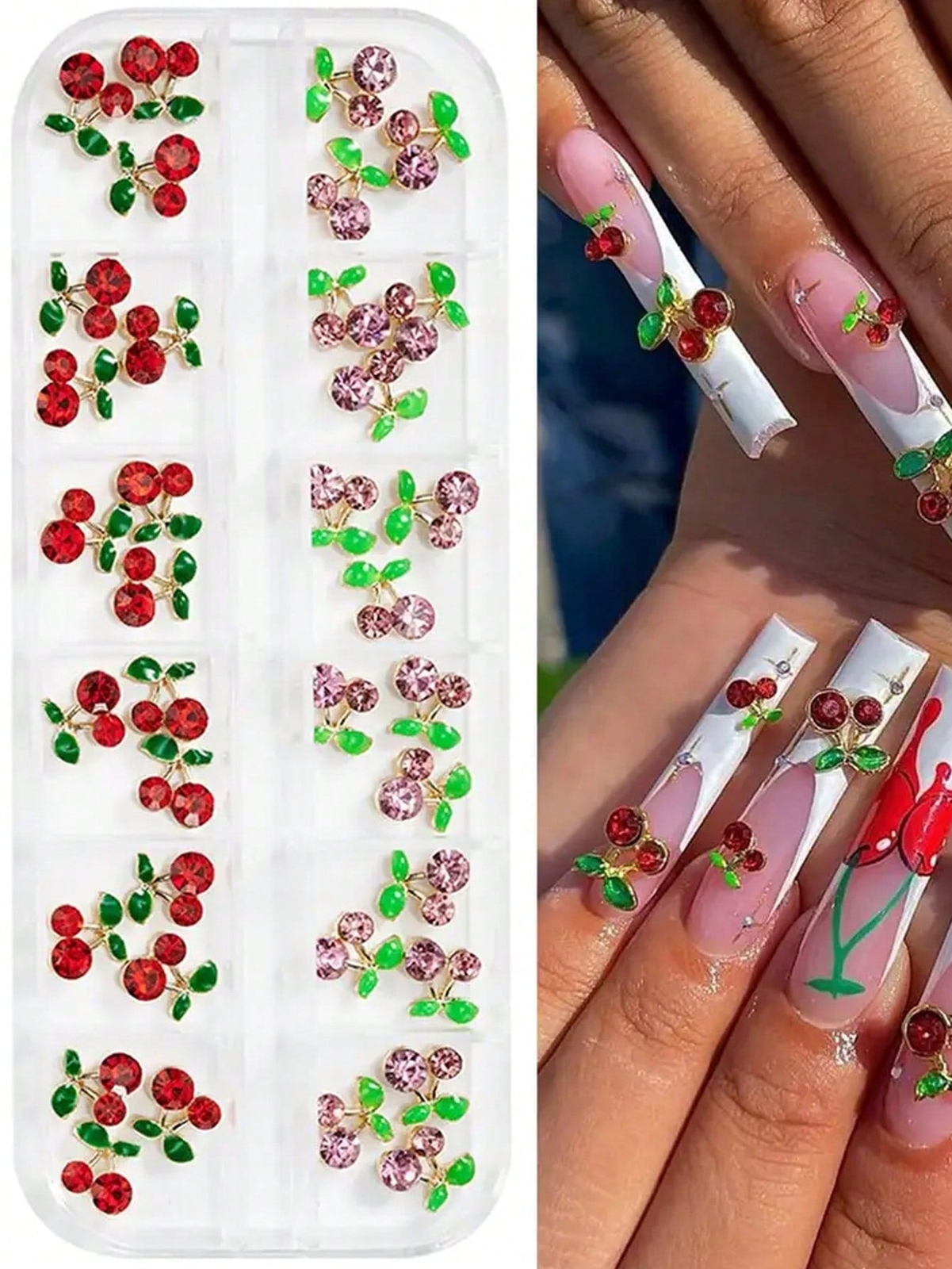 12 Grids Moon Star Nails Gold Metallic Nail Sequins Charms 3D Nail Art Tips