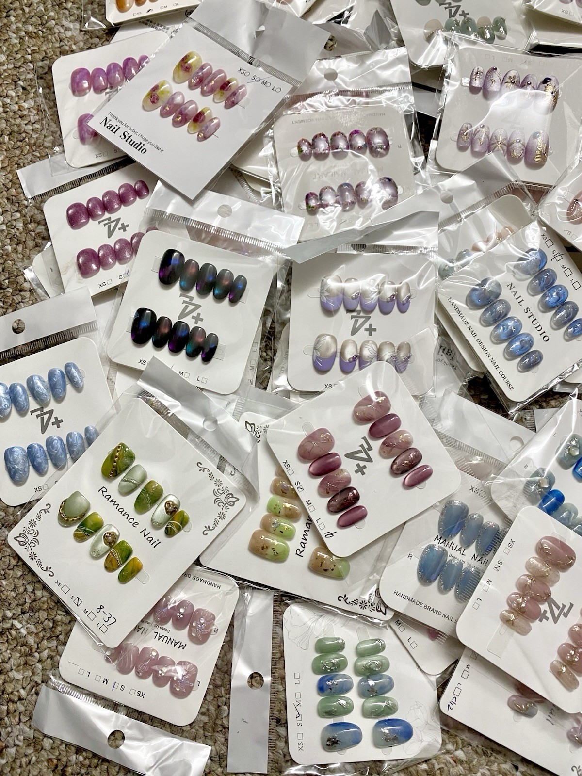 30 Pairs MYSTERY LOT Handmade Press On Gel Nails Premium Reusable Nails Size S