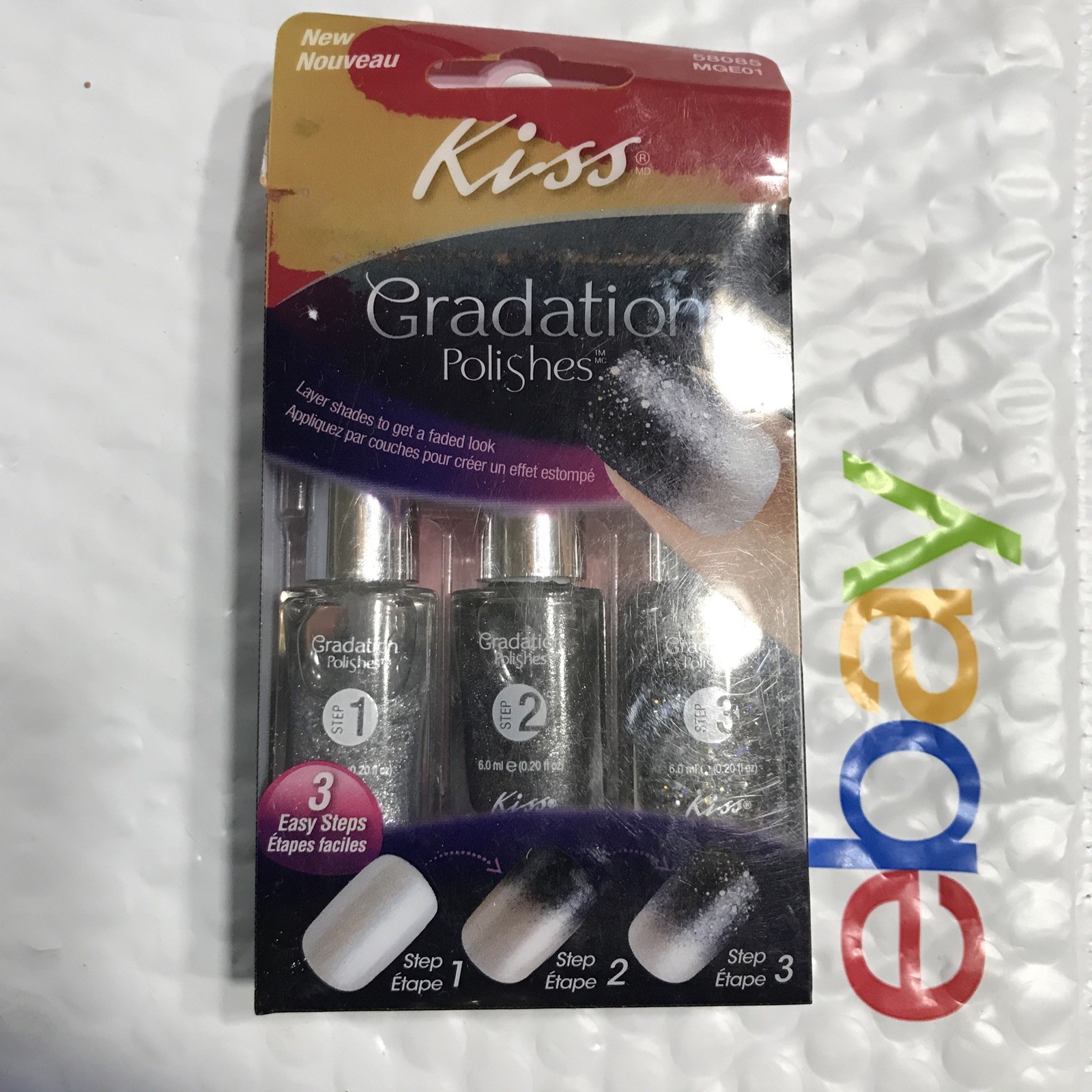 KISS Gradation Polishes 3 Easy Steps 58085 MGE01 unsealed NIB