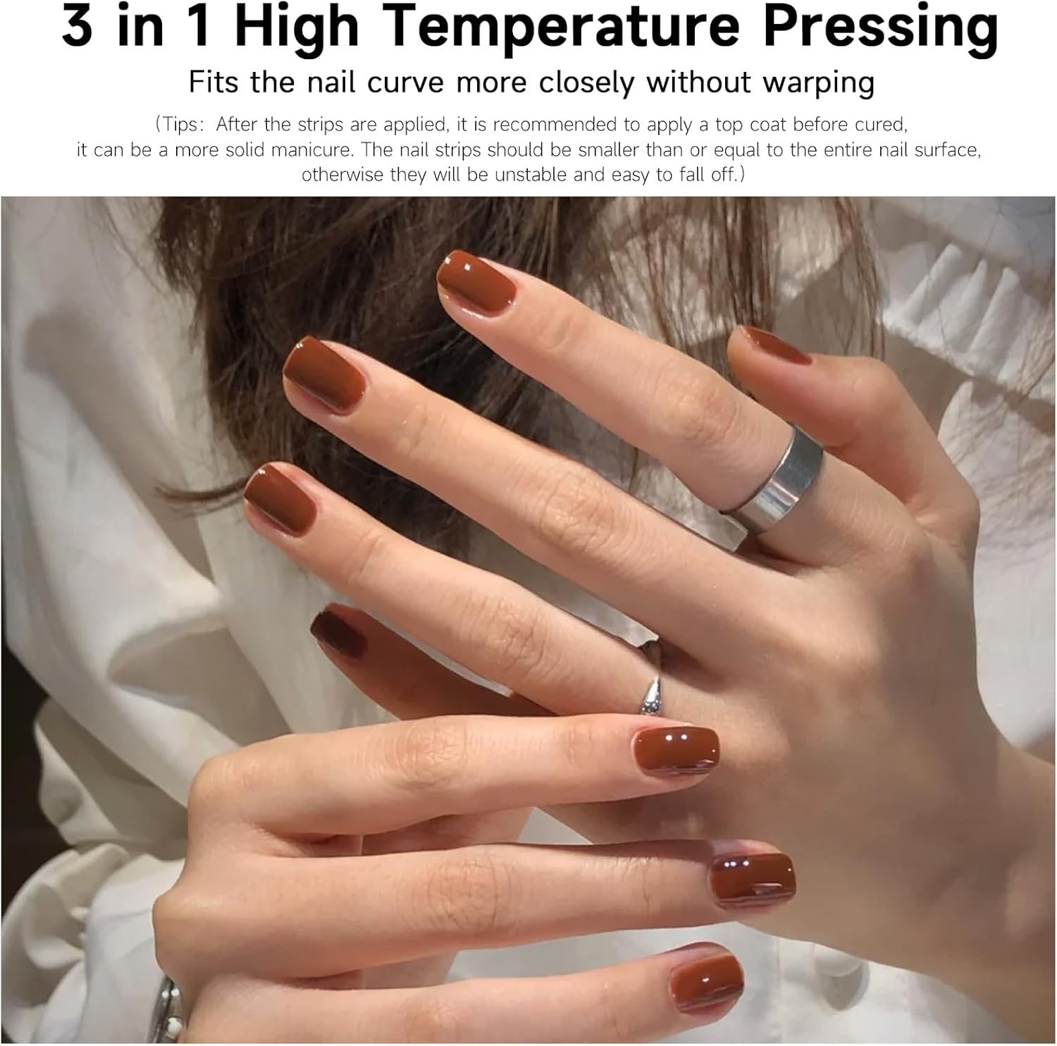Dukasou 32 Semi Cured Gel Nail Wraps – Vibrant Red for Effortless Style