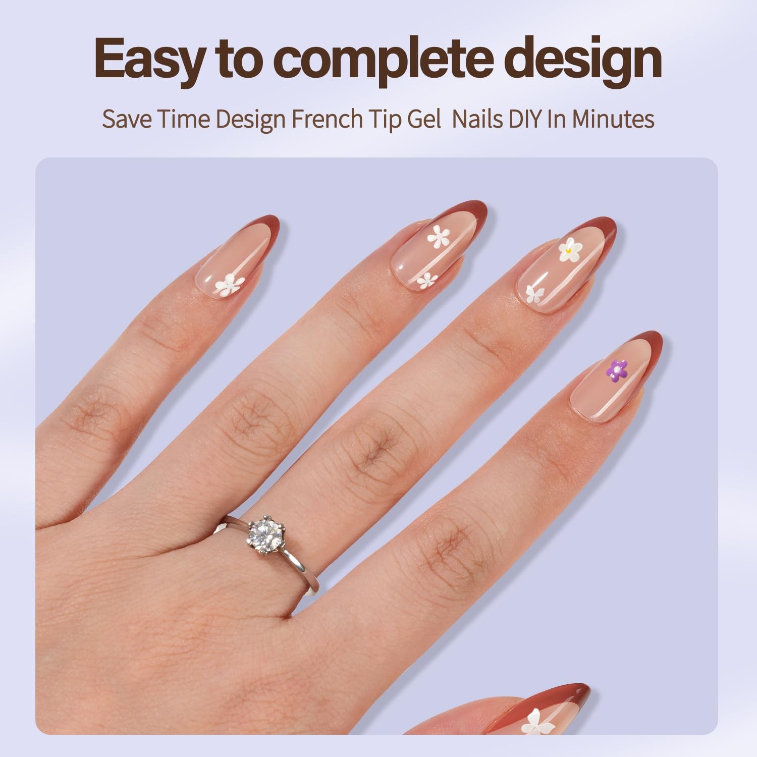 XBASICTIPS French Tip Press On Nails, 150Pcs French Gel Nail Tips Medium Almo…
