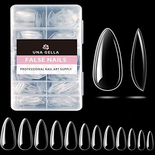 Gel X Fake Nail Tips – 216pcs Medium Pre-Shaped for Long-Lasting Almond
