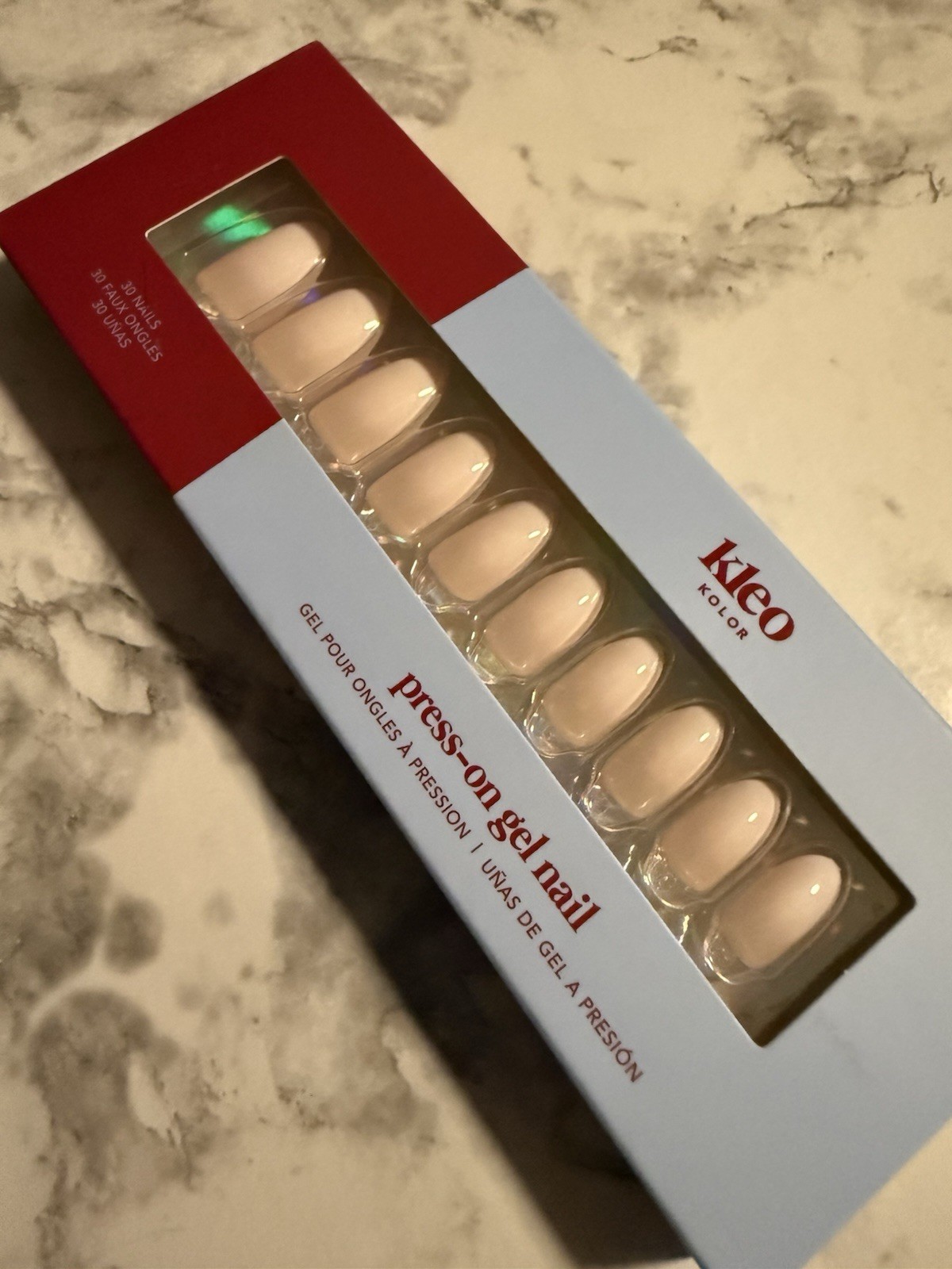 New Kleo Kolor Press-On Gel Nails – Almond Pink Cloud