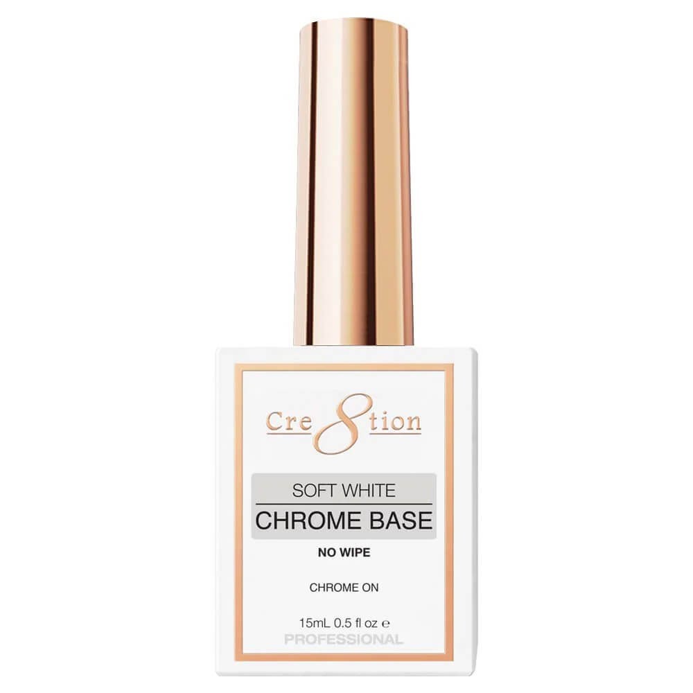 Cre8tion Soft White Chrome Base No Wipe 0.5 fl oz Item#0916-3705