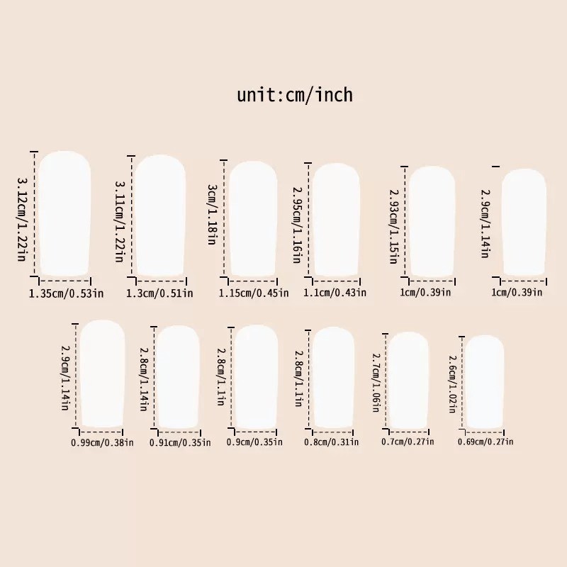 48 Cute Red Heart White Nails – Medium Square Length Removable Fake Nail Art