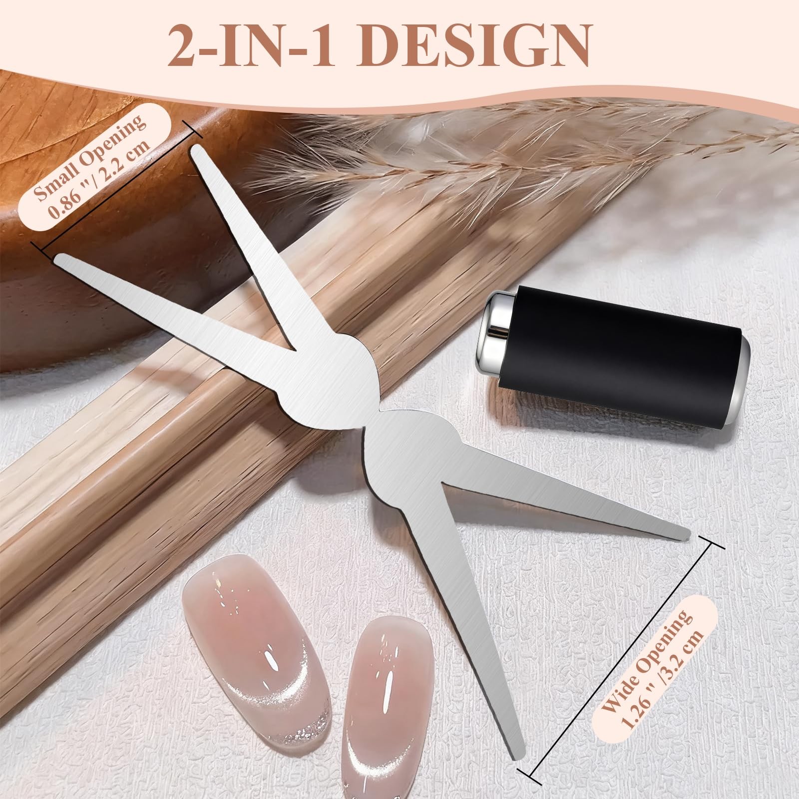 Plman Cat Eye Magnet Set, Scissor-shaped Nail Tool, 2 in 1 Silver