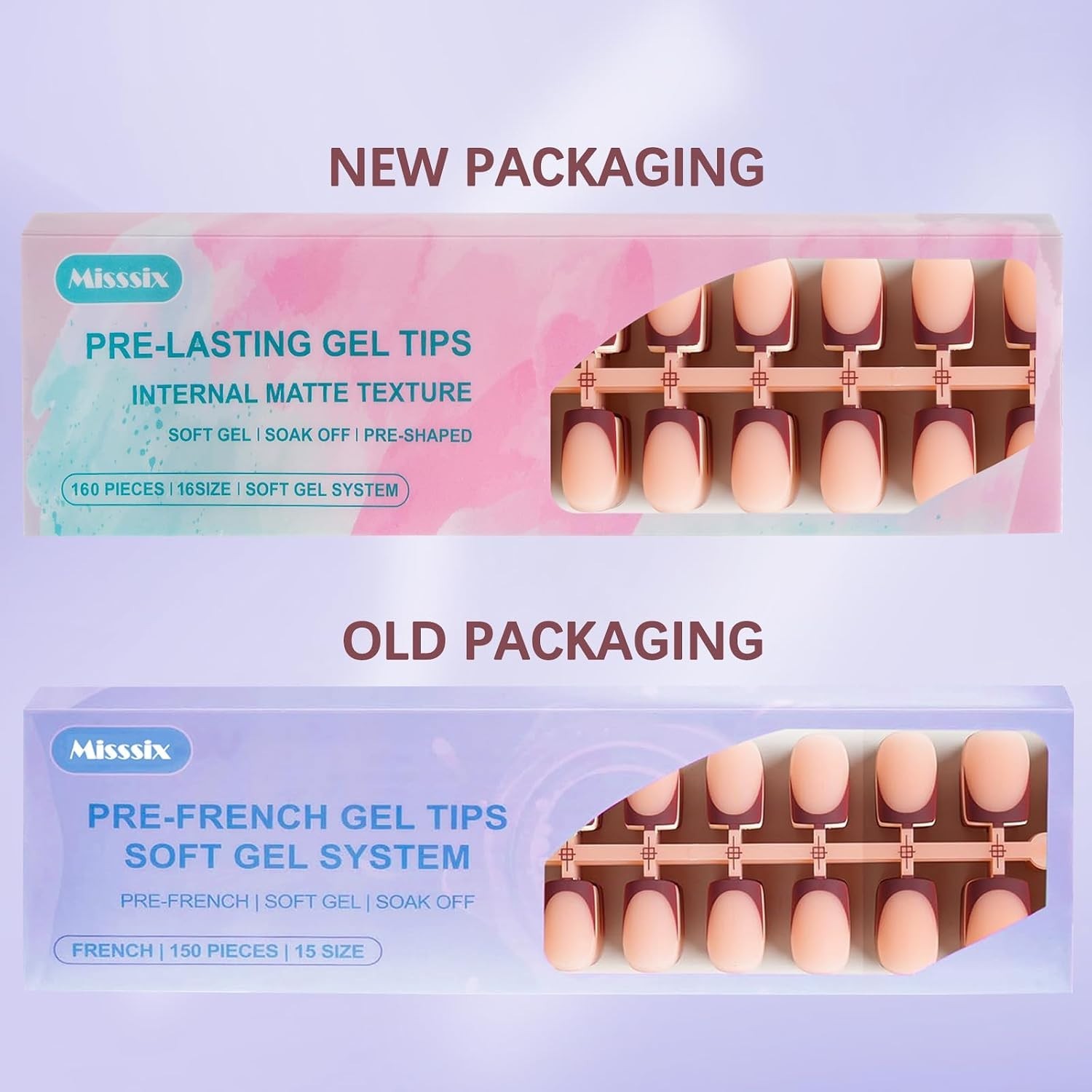 French Tip Press On Nails Kit 160pcs Short Square Gel Fake Nails DIY Manicure